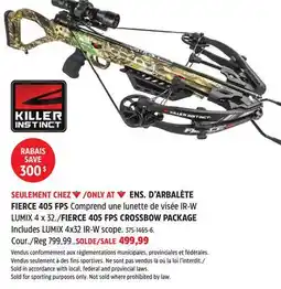 Canadian Tire FIERCE 405 FPS CROSSBOW PACKAGE offer