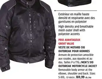 Canadian Tire OUTBREAK MOTORCYCLE JACKET offer