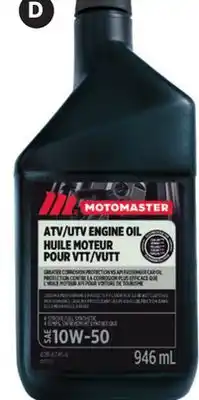 Canadian Tire MOTOMASTER SYNTHETIC ATV OIL, 946-ML offer