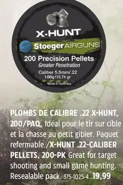 Canadian Tire X-HUNT 22-CALIBER PELLETS, 200-PK offer