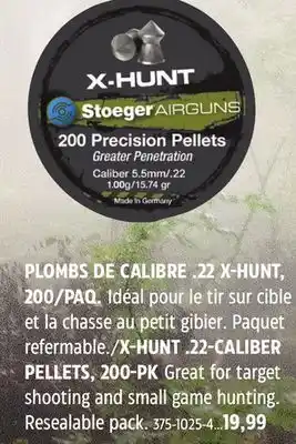 Canadian Tire X-HUNT 22-CALIBER PELLETS, 200-PK offer