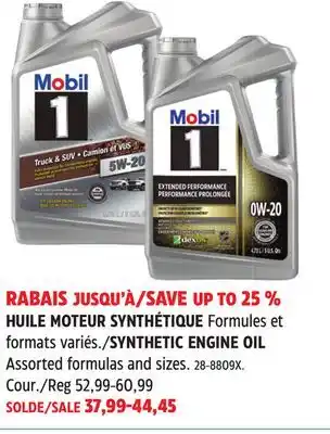Canadian Tire SYNTHETIC ENGINE OIL offer