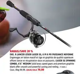 Canadian Tire LASER SG SPINNING COMBO, 6´6˝ MEDIUM offer