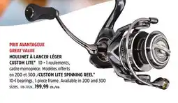 Canadian Tire CUSTOM LITE SPINNING REEL offer