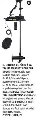 Canadian Tire TERROVA FRESHWATER TROLLING MOTORS offer