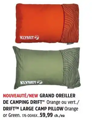 Canadian Tire DRIFT LARGE CAMP PILLOW offer