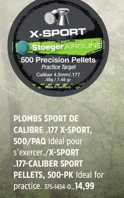 Canadian Tire X-SPORT CALIBER SPORT PELLETS, 500-pk offer