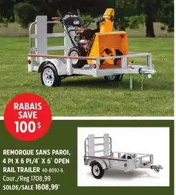 Canadian Tire STIRLING 4´ X 6´ OPEN RAIL TRAILER offer