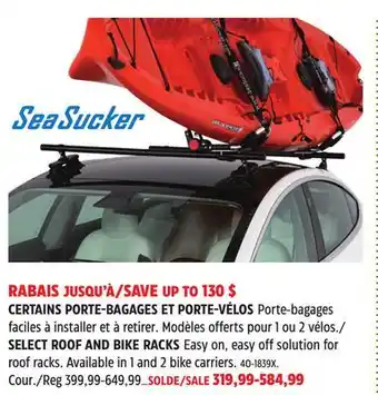 Canadian Tire SELECT ROOF AND BIKE RACKS offer