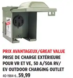 Canadian Tire 50A/50A RV/ EV OUTDOOR CHARGING OUTLET offer
