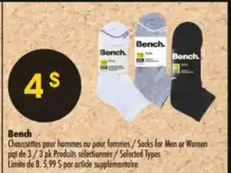 Pharmaprix Bench Socks for Men or Women 3 pk offer