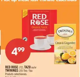 Pharmaprix RED ROSE 72, TAZO or TWININGS 20 Tea offer