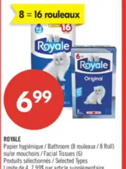Pharmaprix ROYALE Bathroom (8 Roll) or Facial Tissues (6) offer