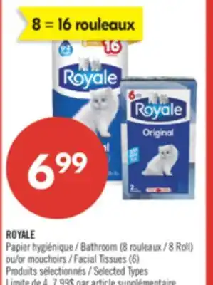 Pharmaprix ROYALE Bathroom (8 Roll) or Facial Tissues (6) offer