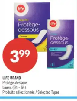 Pharmaprix LIFE BRAND Liners (34 - 64) offer