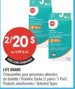 Pharmaprix LIFE BRAND Diabetic Socks (1 paire / 1 Pair) offer
