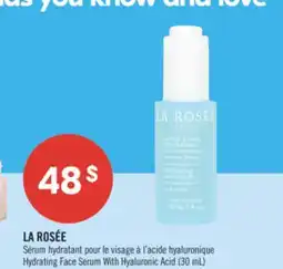Pharmaprix LA ROSÉE Hydrating Face Serum With Hyaluronic Acid (30 mL) offer