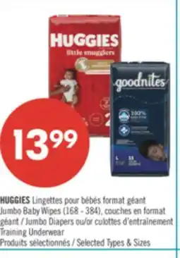 Pharmaprix HUGGIES Jumbo Baby Wipes (168-384), Jumbo Diapers or Training Underwear offer