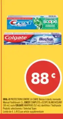 Pharmaprix ORAL-B PROTECTION Manual Toothbrush (1), CREST COMPLETE+SCOPE offer