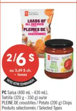 Pharmaprix PC Salsa (400 mL-430 mL), Tortilla (320 g-350 g) or Potato (200 g) Chips offer