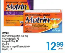 Uniprix MOTRIN Ibuprofène Gélules PLATINE Muscles et et corps/Ibuprofen Softgels Muscle & Body Caplets offer