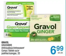 Uniprix GRAVOL GINGEMBRE Antinauséeux/Antinauseant, pastilles/lozenges offer