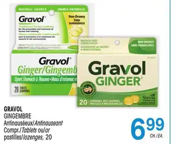 Uniprix GRAVOL GINGEMBRE Antinauséeux/Antinauseant, pastilles/lozenges offer