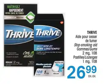 Uniprix THRIVE Aide pour cesser de fumer/Stop-smoking aid Gommes/Gums 2 mg, Lozenges 1 mg offer