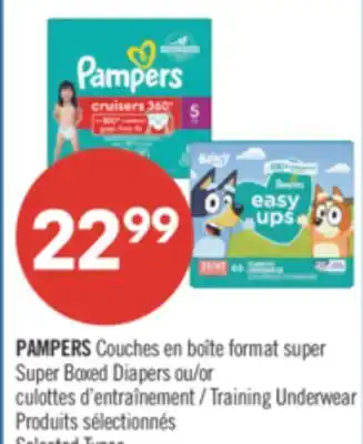 Pharmaprix PAMPERS Super Boxed Diapers or Training Underwear offer