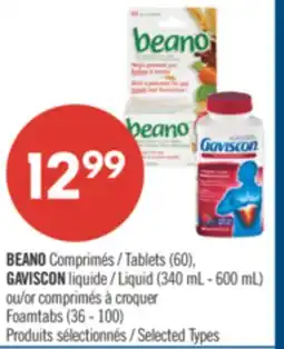 Pharmaprix BEANO Tablets (60), Liquid (340 mL - 600 mL) or Foamtabs (36 - 100) offer