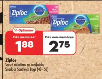 Pharmaprix Ziploc Snack or Sandwich Bags (40 - 50) offer