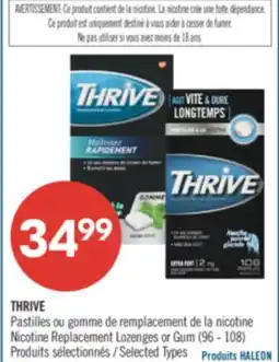 Pharmaprix THRIVE Nicotine Replacement Lozenges or Gum offer