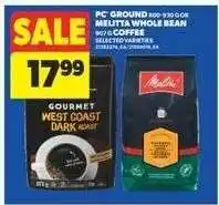 Real Canadian Superstore PC Ground or Melitta Whole Bean Coffee offer