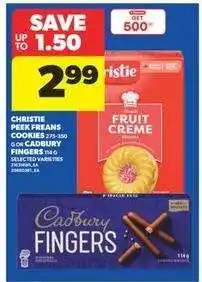 Real Canadian Superstore Christie Peek Freans Cookies or Cadbury Fingers offer