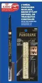 Real Canadian Superstore L'Oréal Panorama Mascara, Brow Stylist Definer, or True Match Concealer offer