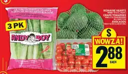 Food Basics Romaine Hearts, Grape Tomatoes, Avocados offer