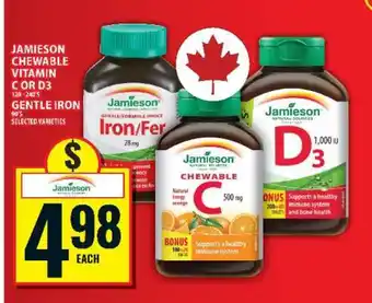 Food Basics Jamieson Chewable Vitamin C or D3, Gentle Iron offer