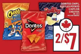 Food Basics Doritos Chips, Ruffles Potato Chips or Cheetos offer