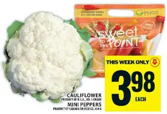 Food Basics Cauliflower and Mini Peppers offer