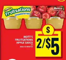 Food Basics Mott's Fruitsations Apple Sauce offer