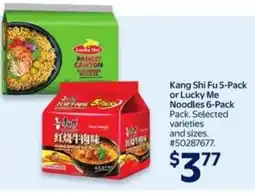 Walmart Kang shi fu 5-pack or lucky me noodles offer