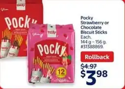 Walmart Pocky strawberry or chocolate biscuit sticks offer