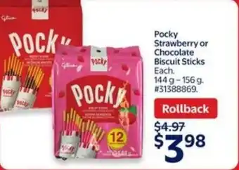 Walmart Pocky strawberry or chocolate biscuit sticks offer