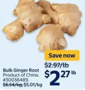 Walmart Bulk ginger root offer