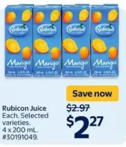 Walmart Rubicon juice offer