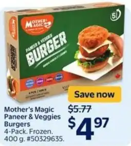 Walmart Mother's magic paneer & veggies burgers offer