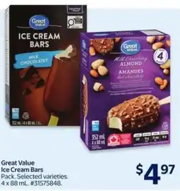 Walmart Great value ice cream bars offer