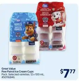 Walmart Great value paw patrol ice cream cups offer