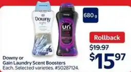 Walmart Downy or gain laundry scent boosters offer