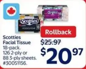 Walmart Scotties facial tissue offer